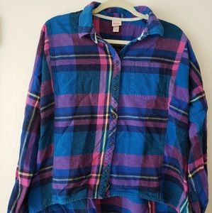 Blue and Purple Mossimo Plaid Flannel